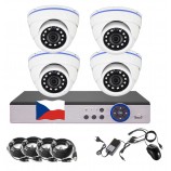 4CH 5MPx AHD kamerový set EONBOOM 4D CCTV s DVR s LAN a 4x venkovní dome kamera