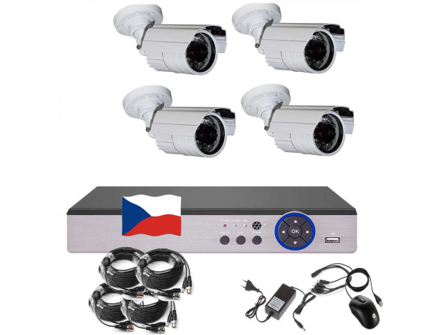 4CH 5MPx AHD kamerový set CCTV EONBOOM 4B - DVR s LAN a 4x venkovní bullet